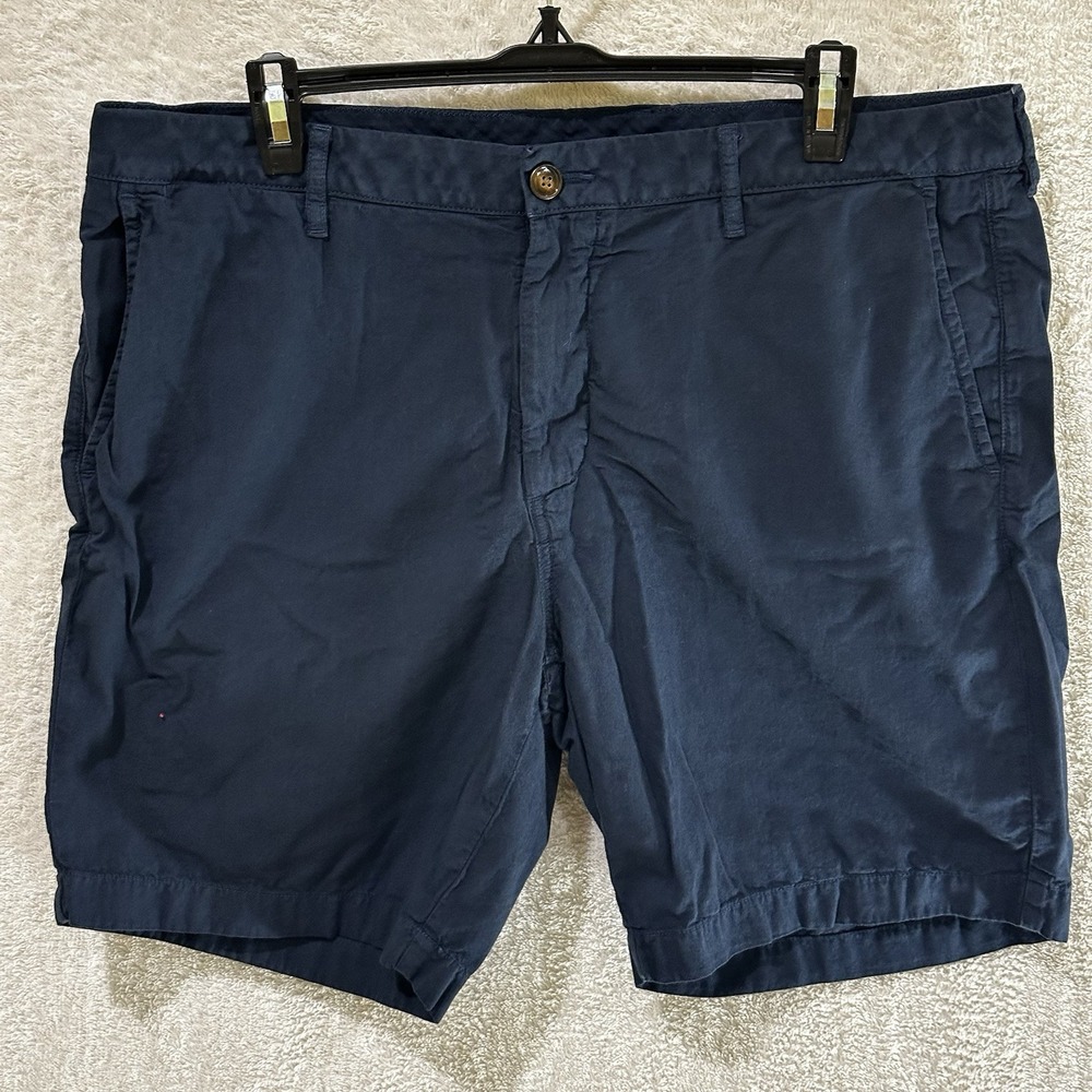 Faherty Men's Shorts Size 36 Navy Comfy Waistband Blue Organic Cotton‎ Blend
